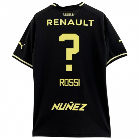 Kandiny Homme Maillot Nicolás Rossi #0 Noir Jaune Tenues Extérieur 2024/25 T-Shirt