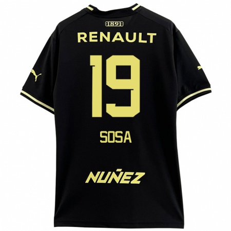 Kandiny Homme Maillot Diego Sosa #19 Noir Jaune Tenues Extérieur 2024/25 T-Shirt