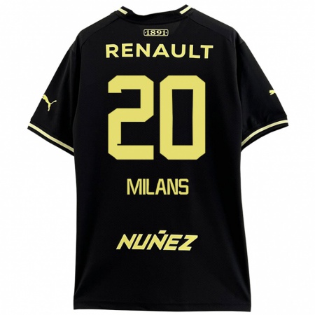 Kandiny Homme Maillot Pedro Milans #20 Noir Jaune Tenues Extérieur 2024/25 T-Shirt