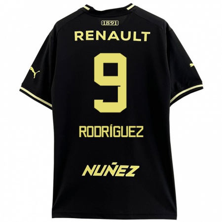 Kandiny Homme Maillot Agustín Rodríguez #9 Noir Jaune Tenues Extérieur 2024/25 T-Shirt