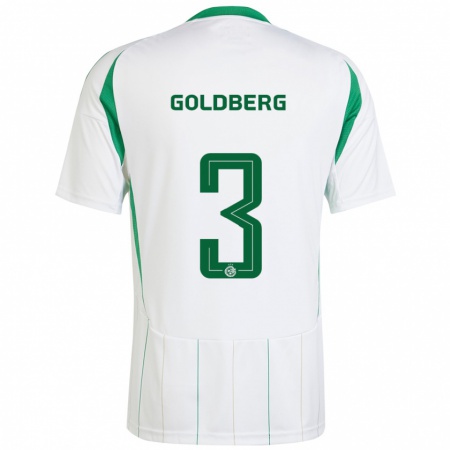 Kandiny Homme Maillot Shon Goldberg #3 Blanc Vert Tenues Extérieur 2024/25 T-Shirt