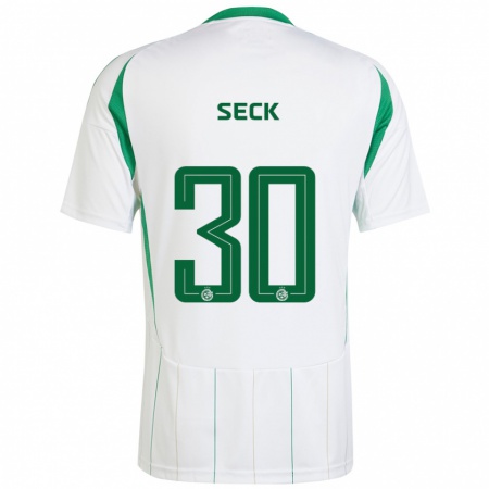 Kandiny Homme Maillot Abdoulaye Seck #30 Blanc Vert Tenues Extérieur 2024/25 T-Shirt