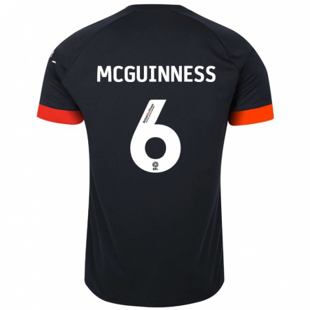 Kandiny Homme Maillot Mark Mcguinness #6 Noir Orange Tenues Extérieur 2024/25 T-Shirt