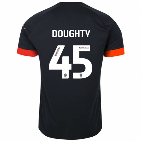 Kandiny Homme Maillot Alfie Doughty #45 Noir Orange Tenues Extérieur 2024/25 T-Shirt