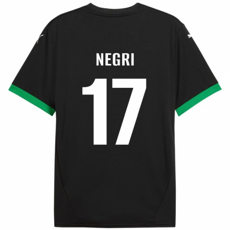 Kandiny Femme Maillot Gabriele Negri #17 Noir Vert Foncé Tenues Domicile 2024/25 T-Shirt