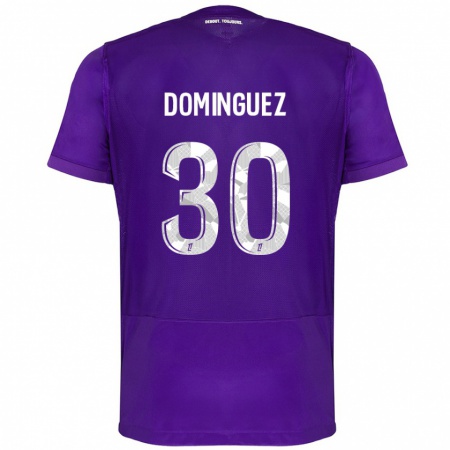 Kandiny Femme Maillot Álex Domínguez #30 Violet Blanc Tenues Domicile 2024/25 T-Shirt