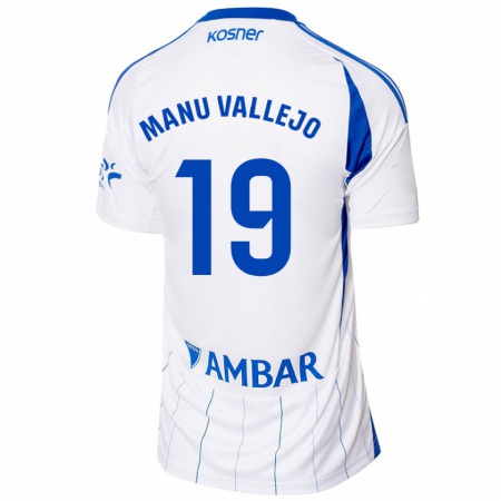 Kandiny Femme Maillot Manu Vallejo #19 Rouge Blanc Tenues Domicile 2024/25 T-Shirt