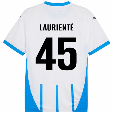 Kandiny Femme Maillot Armand Laurienté #45 Blanc Bleu Tenues Extérieur 2024/25 T-Shirt