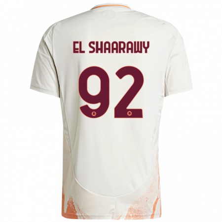 Kandiny Femme Maillot Stephan El Shaarawy #92 Crème Blanc Orange Tenues Extérieur 2024/25 T-Shirt