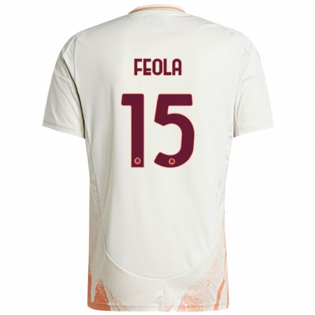 Kandiny Femme Maillot William Feola #15 Crème Blanc Orange Tenues Extérieur 2024/25 T-Shirt