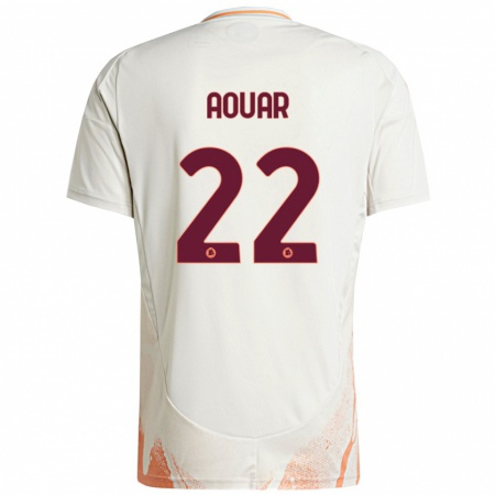 Kandiny Femme Maillot Houssem Aouar #22 Crème Blanc Orange Tenues Extérieur 2024/25 T-Shirt