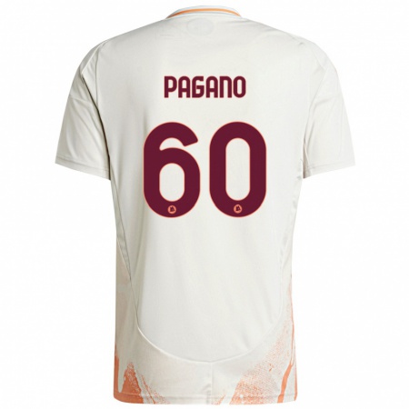 Kandiny Femme Maillot Riccardo Pagano #60 Crème Blanc Orange Tenues Extérieur 2024/25 T-Shirt