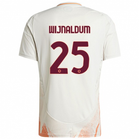 Kandiny Femme Maillot Georginio Wijnaldum #25 Crème Blanc Orange Tenues Extérieur 2024/25 T-Shirt