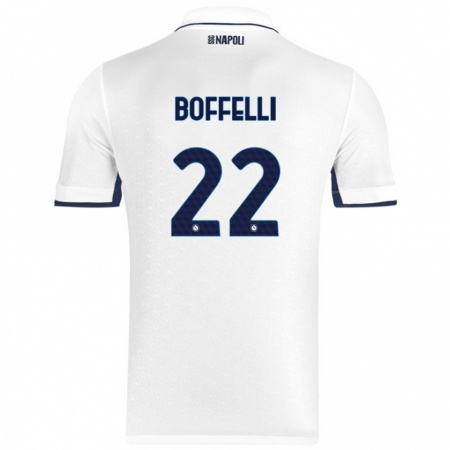 Kandiny Femme Maillot Valerio Boffelli #22 Blanc Bleu Royal Tenues Extérieur 2024/25 T-Shirt