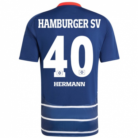 Kandiny Femme Maillot Hannes Hermann #40 Bleu Foncé Tenues Extérieur 2024/25 T-Shirt