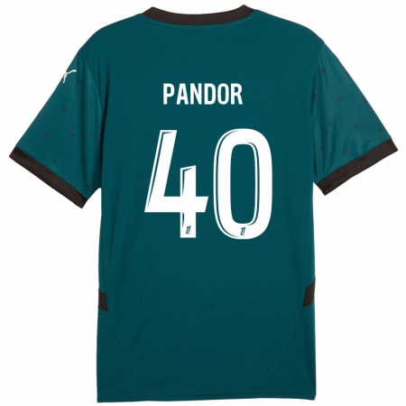 Kandiny Femme Maillot Yannick Pandor #40 Vert Foncé Tenues Extérieur 2024/25 T-Shirt