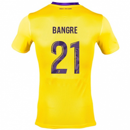 Kandiny Femme Maillot Mamady Bangré #21 Jaune Violet Tenues Extérieur 2024/25 T-Shirt