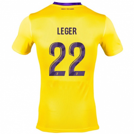 Kandiny Femme Maillot Christelle Léger #22 Jaune Violet Tenues Extérieur 2024/25 T-Shirt