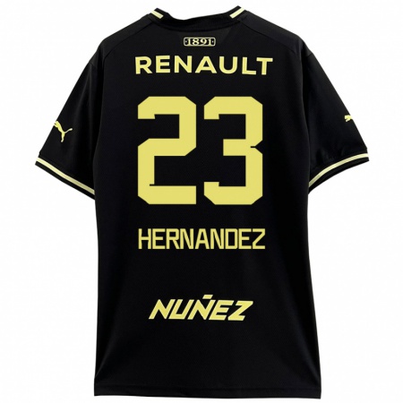 Kandiny Femme Maillot Abel Hernández #23 Noir Jaune Tenues Extérieur 2024/25 T-Shirt