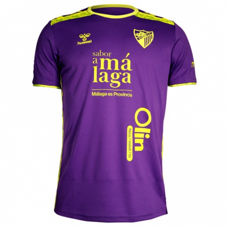 Kandiny Femme Maillot Aarón Ochoa #35 Violet Jaune Tenues Extérieur 2024/25 T-Shirt