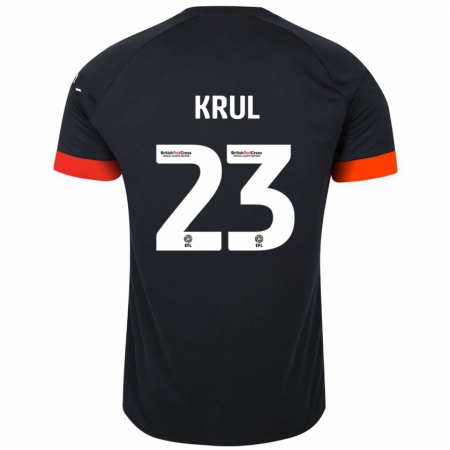 Kandiny Femme Maillot Tim Krul #23 Noir Orange Tenues Extérieur 2024/25 T-Shirt