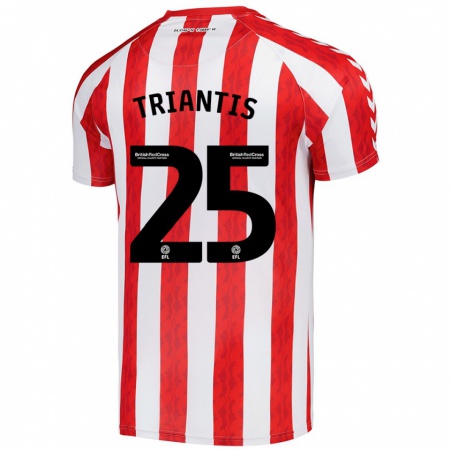 Kandiny Enfant Maillot Nectarios Triantis #25 Rouge Blanc Tenues Domicile 2024/25 T-Shirt