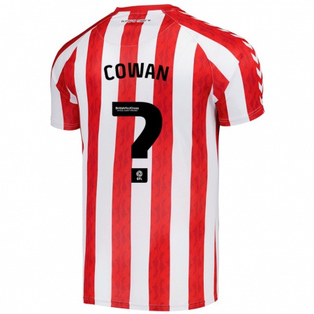 Kandiny Enfant Maillot Joe Cowan #0 Rouge Blanc Tenues Domicile 2024/25 T-Shirt