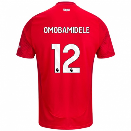 Kandiny Enfant Maillot Andrew Omobamidele #12 Rouge Blanc Tenues Domicile 2024/25 T-Shirt