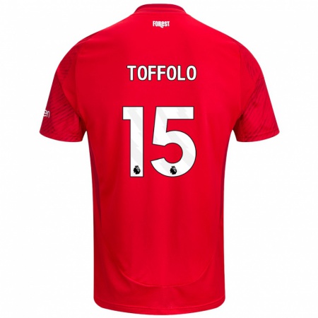 Kandiny Enfant Maillot Harry Toffolo #15 Rouge Blanc Tenues Domicile 2024/25 T-Shirt