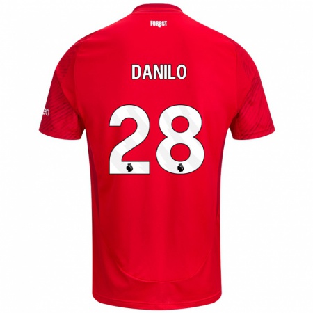 Kandiny Enfant Maillot Danilo #28 Rouge Blanc Tenues Domicile 2024/25 T-Shirt