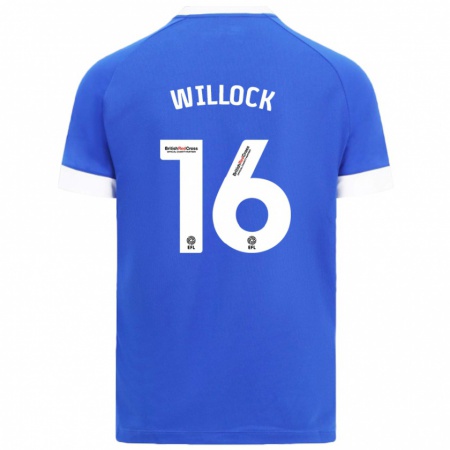 Kandiny Enfant Maillot Chris Willock #16 Bleu Ciel Tenues Domicile 2024/25 T-Shirt