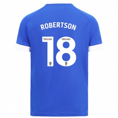 Kandiny Enfant Maillot Alex Robertson #18 Bleu Ciel Tenues Domicile 2024/25 T-Shirt