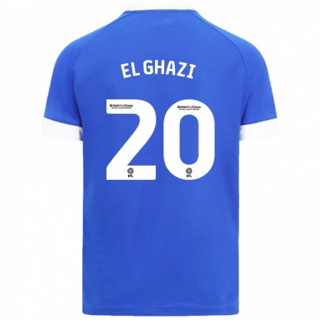 Kandiny Enfant Maillot Anwar El Ghazi #20 Bleu Ciel Tenues Domicile 2024/25 T-Shirt