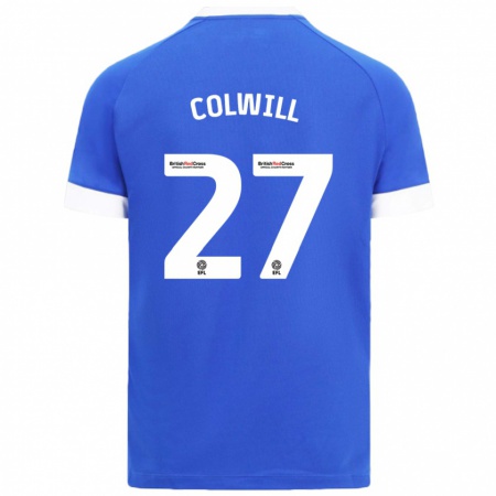 Kandiny Enfant Maillot Rubin Colwill #27 Bleu Ciel Tenues Domicile 2024/25 T-Shirt