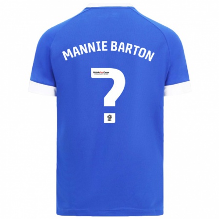 Kandiny Enfant Maillot Mannie Barton #0 Bleu Ciel Tenues Domicile 2024/25 T-Shirt