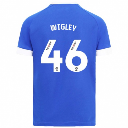 Kandiny Enfant Maillot Morgan Wigley #46 Bleu Ciel Tenues Domicile 2024/25 T-Shirt