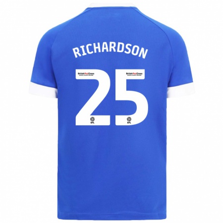 Kandiny Enfant Maillot Tija Richardson #25 Bleu Ciel Tenues Domicile 2024/25 T-Shirt