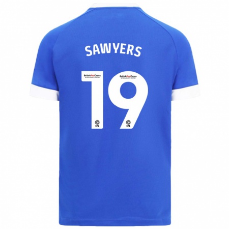 Kandiny Enfant Maillot Romaine Sawyers #19 Bleu Ciel Tenues Domicile 2024/25 T-Shirt