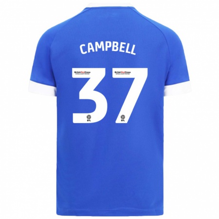 Kandiny Enfant Maillot Vontae Daley-Campbell #37 Bleu Ciel Tenues Domicile 2024/25 T-Shirt