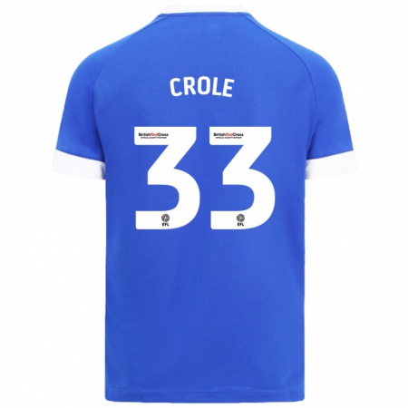 Kandiny Enfant Maillot James Crole #33 Bleu Ciel Tenues Domicile 2024/25 T-Shirt