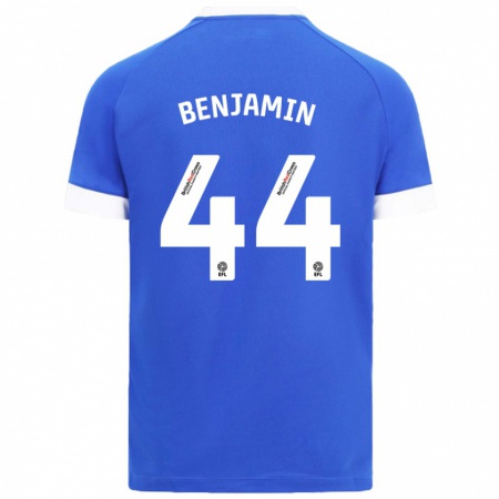 Kandiny Enfant Maillot Xavier Benjamin #44 Bleu Ciel Tenues Domicile 2024/25 T-Shirt