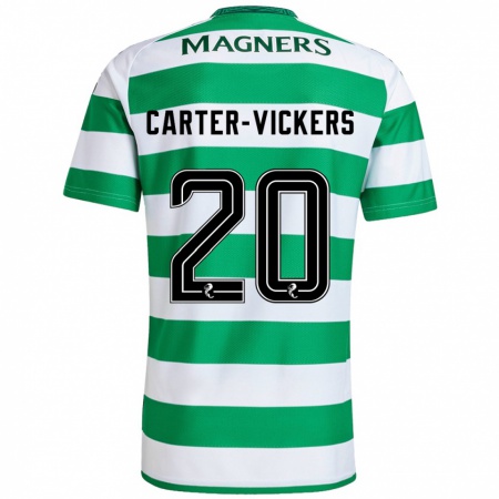 Kandiny Enfant Maillot Cameron Carter-Vickers #20 Vert Blanc Tenues Domicile 2024/25 T-Shirt