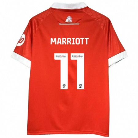 Kandiny Enfant Maillot Jack Marriott #11 Rouge Blanc Tenues Domicile 2024/25 T-Shirt