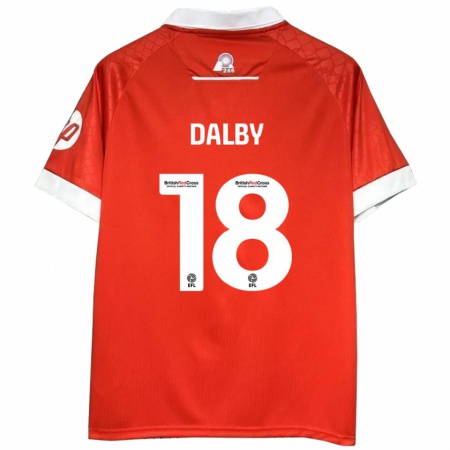 Kandiny Enfant Maillot Sam Dalby #18 Rouge Blanc Tenues Domicile 2024/25 T-Shirt