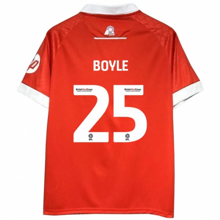 Kandiny Enfant Maillot Will Boyle #25 Rouge Blanc Tenues Domicile 2024/25 T-Shirt