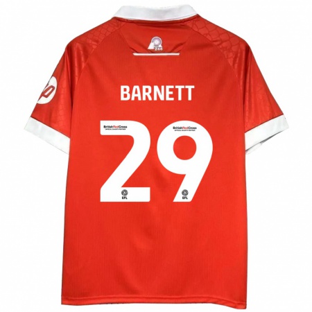 Kandiny Enfant Maillot Ryan Barnett #29 Rouge Blanc Tenues Domicile 2024/25 T-Shirt