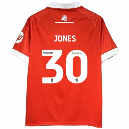 Kandiny Enfant Maillot James Jones #30 Rouge Blanc Tenues Domicile 2024/25 T-Shirt