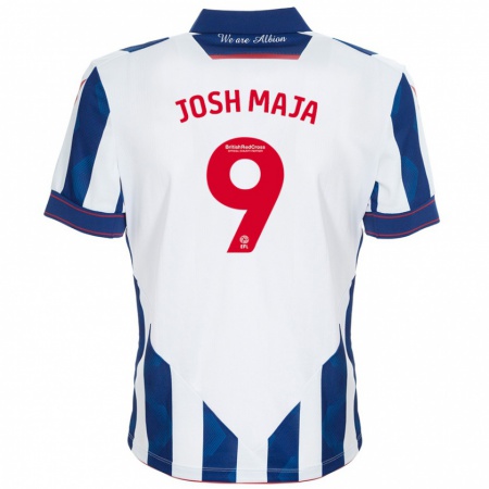 Kandiny Enfant Maillot Josh Maja #9 Blanc Bleu Foncé Tenues Domicile 2024/25 T-Shirt