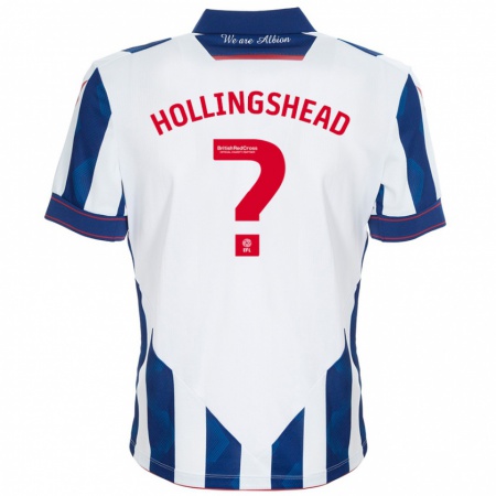 Kandiny Enfant Maillot Ronnie Hollingshead #0 Blanc Bleu Foncé Tenues Domicile 2024/25 T-Shirt