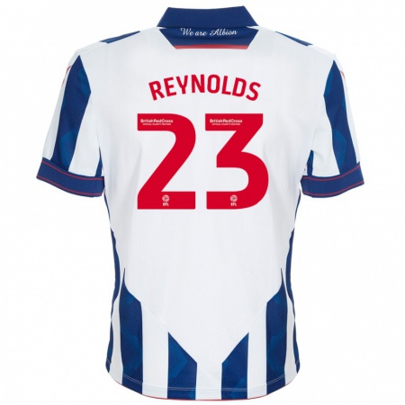 Kandiny Enfant Maillot Taylor Reynolds #23 Blanc Bleu Foncé Tenues Domicile 2024/25 T-Shirt